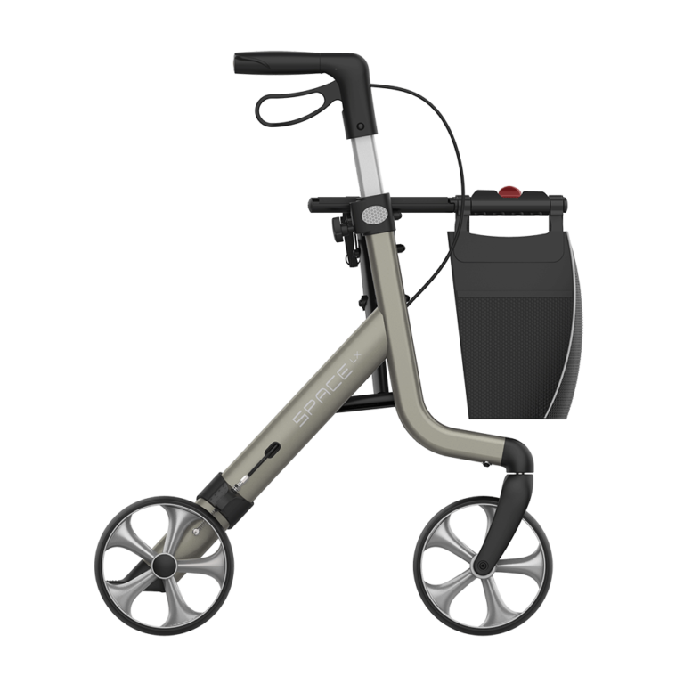 Space LX Rollator Champagne Rear On Champagne Side On