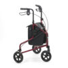 Aluminium Tri Wheel Walker Ruby Red